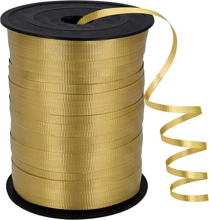 500 Yards Gold Crimped Texture Curling Ribbon by Gliberli