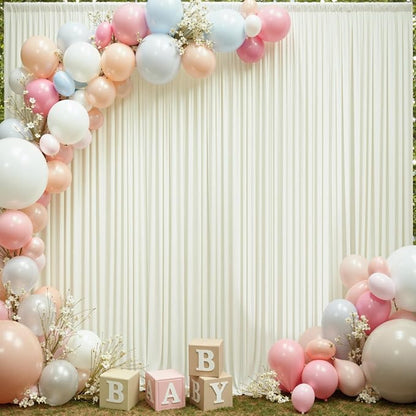 40×12ft Wrinkle Free Ivory Backdrop Curtain - Image 4