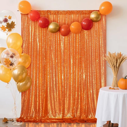 Eternal Beauty Orange 3mm Sequin Backdrop 10x10 Ft - Image 3