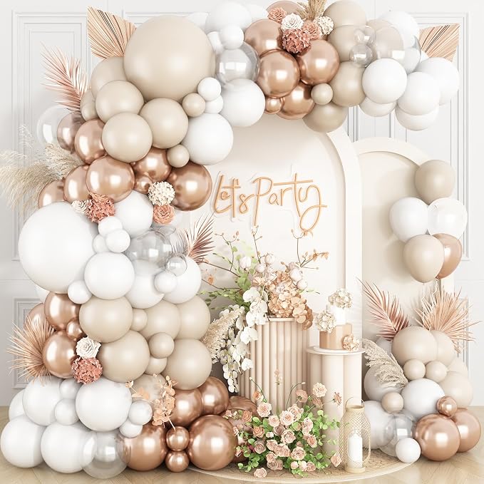 White Sand Balloon Arch Kit, Boho Balloon Garland by BTZO