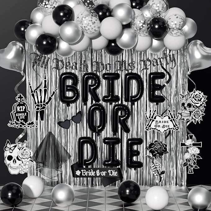 Bride or Die Bachelorette Party Decorations 100pcs by PTGOLUO