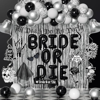 Bride or Die Bachelorette Party Decorations 100pcs by PTGOLUO