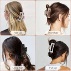 4Pcs Cloud Claw Clips for Women, 4.2 Inch Non-Slip Strong Hold Hair Claws, Unbreakable & Durable TPEE-Silicone Blend, Large Bendable Cozy Hair Clip for Thin/Thick/Curly Hair, All-Day Comfort