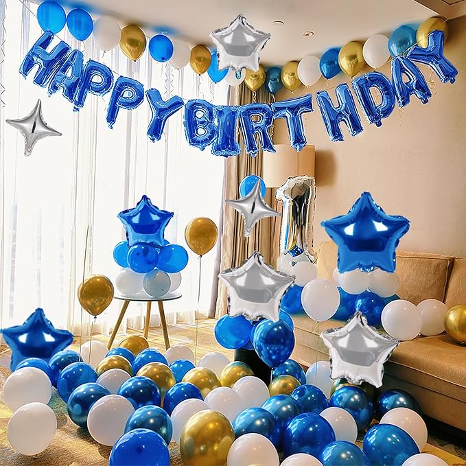 CANREVEL Happy Birthday Banner Decorations + 8Pcs Star Balloons, - Image 5