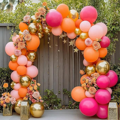 RUBFAC Orange Balloons Arch Kit Different Sizes 18/12/10/5 Inch 129pcs | Burnt - Image 6
