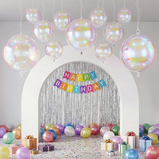 18 Pcs Foil Balloons Shiny Round Balloons Set Large Balloon Garland Arch - Image 3
