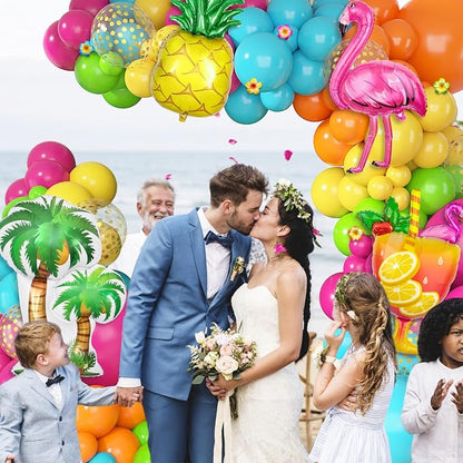 189Pcs Tropical Balloons Arch Kit, Luau Summer Party Decorations | Hot Pink - Image 5