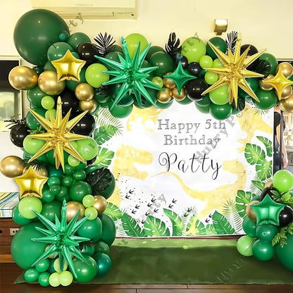 14pcs Green Gold Star Balloons, Mixed Star Foil Balloon, 22Inch Explosion Stars - Image 4