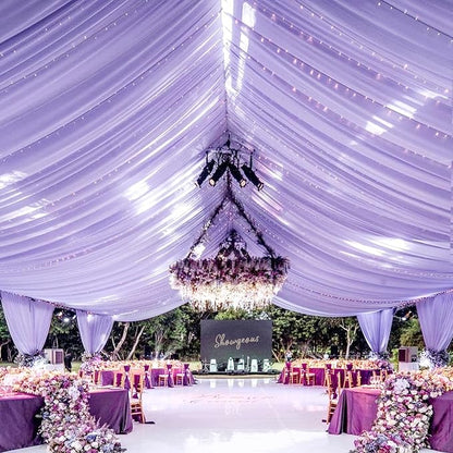 Purple Ceiling Drapes for Wedding 5ftx10ft Arch Draping Fabric Sheer Curtains by Showgeous