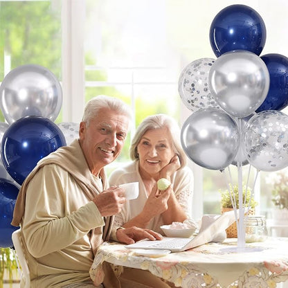 4 Sets Navy Blue Silver Balloons Stand Kit - Image 6