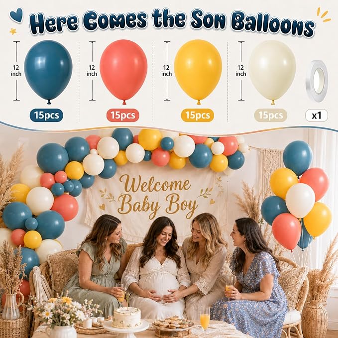 Blue Orange Yellow Balloons - Image 2