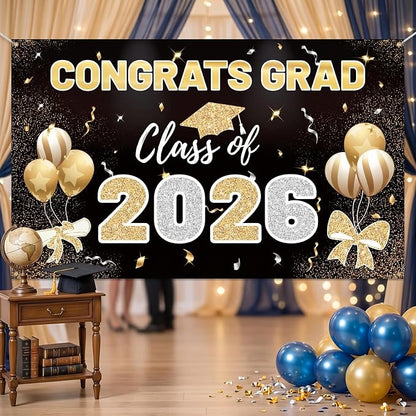 2026 Graduation Backdrop Black - Image 6