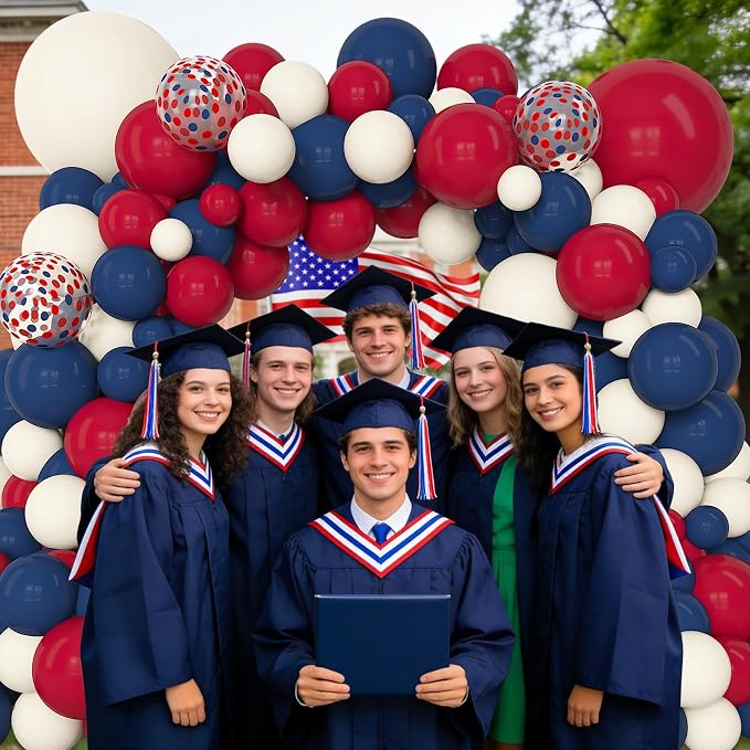 Amandir 153Pcs Red White Blue Balloon Arch Kit, Different Sizes 18 12 10 5 Inch - Image 6