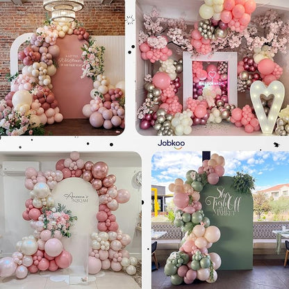 Jobkoo Dusty Pink Balloons 12 Inch, Vintage Retro Blush Pink Latex Balloon | - Image 7