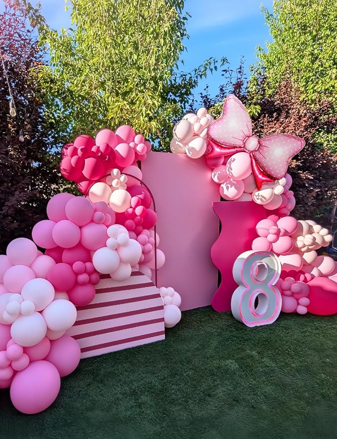 Pink Mouse Balloon Garland Arch Kit, Girls Birthday Decorations | 124 Pcs Hot - Image 3