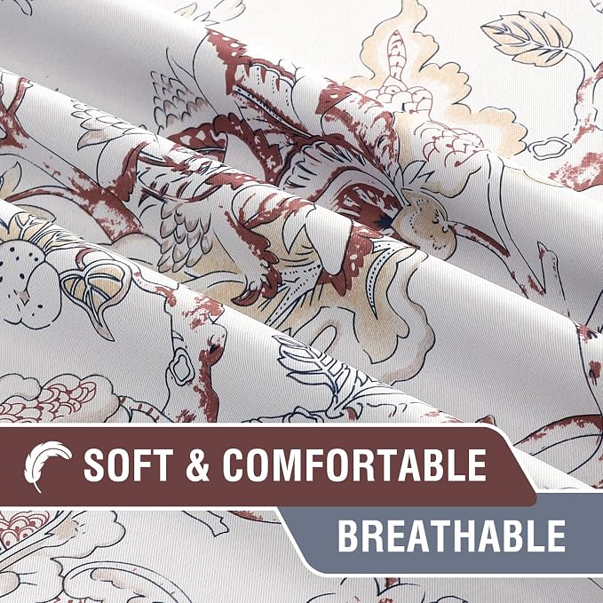 H.VERSAILTEX Blackout Curtains 63 Inch Length 2 Panels Set Floral Print Curtain - Image 5