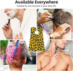 Men's Beard Maintenance Apron, Waterproof & Easy Clean, Animal Skin Cheetah Leopard Leather Print Yellow