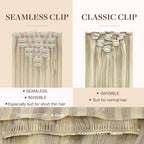 GOO GOO Clip in Hair Extensions Real Human Hair, Remy Human Hair Extensions Clip ins for Women, Natural Human Hair, 14inch 110g 7Pcs, 17A/60A Ash Blonde Highlighted Platinum Blonde
