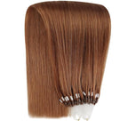 YoungSee Micro Hair Extensions Copper Micro Bead Hair Extensions Micro Links Hair Extension Copper for Women 18In 25g 25s