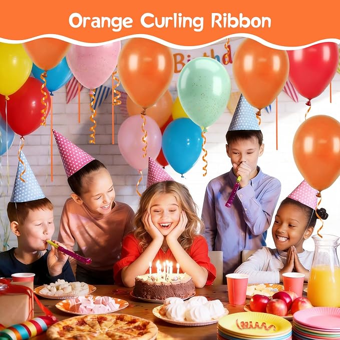 500 Yards Curling Ribbon， Orange Balloon String Ribbon，for Gift Wrapping，Party - Image 5