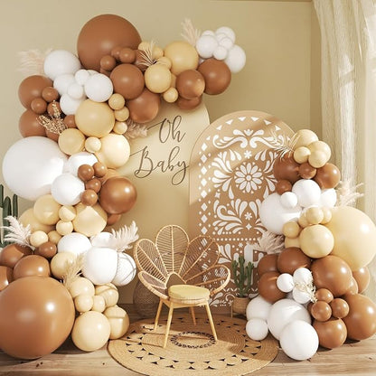 CROSSFINGERS Brown White Balloon Garland Arch Kit by CROSSFINGERS