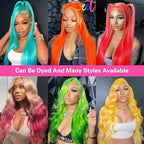 Long Hot Pink Wig Human Hair 13x4 200 Density Hd Transparent Body Wave 12A Pink Lace Front Wig For Women Pink Frontal Wigs Colored Hd Lace Wig 26 Inch