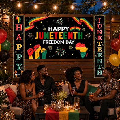 3Pcs Juneteenth Decoration Outdoor Happy Juneteenth Banner, June 19th - Image 6