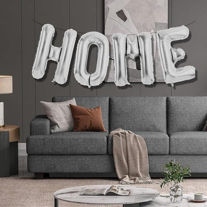 HOME Balloons Aluminum Mylar Foil Big Letter Balloon Silver | New Home Welcome - Image 3