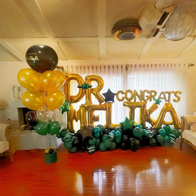 Gold Letter Balloons, 40 Inch Alphabet Name Mylar Self Inflating Custom I Decor - Image 5