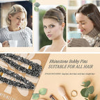 2PCS Rhinestone Hair Clips,Snap Hair Accessories,Decorative Hair Clips,Rhinestone Barrettes For Women Girls(SET10)