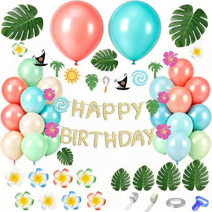 165Pcs Tropical Balloons Summer Birthday Party Decorations | Coral Pearl Rose by OUDDYLIFE