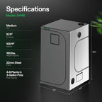 VIVOSUN G448 48"x48"x80" Grow Tent, 4x4 FT Advanced Gray Grow Tent with 22mm Thickened Poles, Observation Window and Floor Tray for Hydroponic Plants for VS4000/VSF4300