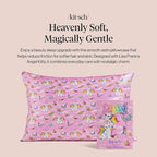 Kitsch x Lisa Frank Satin Pillowcase with Zipper for Hair & Skin, Softer Than Silk Pillow Cases Queen, Wrinkle-Free, Smooth and Cooling Satin Pillow Covers Standard/Queen Size 19x26 - Angel Kitty