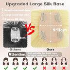 Hair Toppers for Women Real Human Hair-U Shape Toppers Hair Pieces for Women with Thinning Hairr 150% Density Silk Base Clip in Human Topper with Bangs for Daily Use(613Blonde