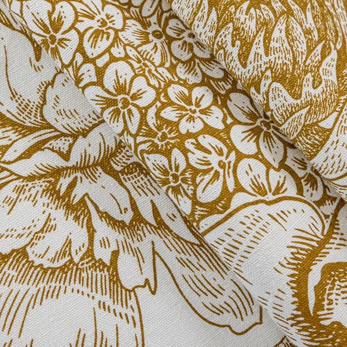 Vintage Tan Floral Curtains - Image 7