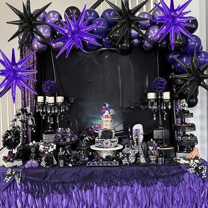 HILAVO 6PCS Purple Black Star Balloons, 22Inch Large Star Shaped Balloon Foil - Image 8