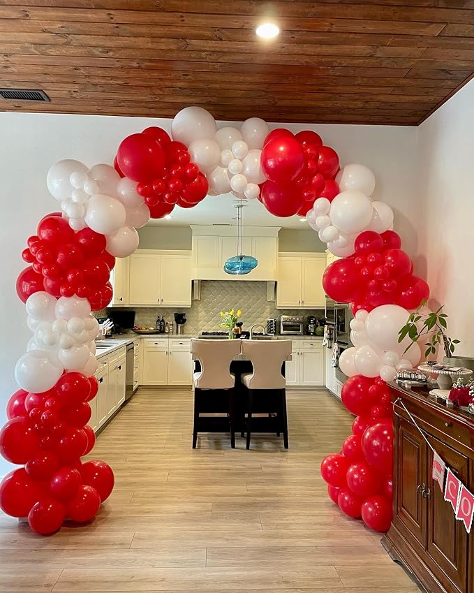 Red and White Balloons, Graduation, Valentine's Day Party Decorations - Image 6