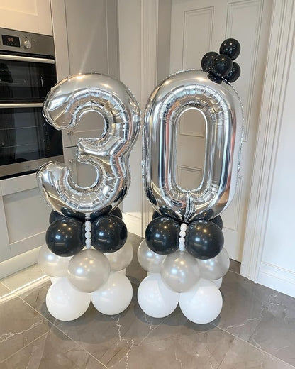 40 Inch Silver 30 Number Balloons Giant Jumbo Huge 30 Foil Mylar Helium Number - Image 6
