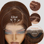Synthetic Lace Front Wigs Pre Plucked 13x4 HD Lace Long Wavy Auburn 100% Futura Premium Wigs For Black Women Ready to Wear Beginner Friendly 26 Inch Daily Party Use