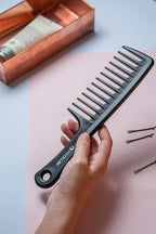 HYOUJIN Black Large Wide Tooth Detangler Paddle Brush - Best Styling Comb for Curly, Wet, Long Hair