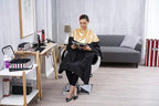 Professional Salon Cape Polyester Haircut Apron Shampoo & Chemical Resistant Haircut Cape,54”x62”,Gold & Black,C007013C-G