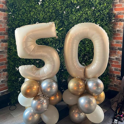 Biapian 40 Inch Cream Number 60 Balloon, 60th Birthday Balloons, Big Digital 60 - Image 7