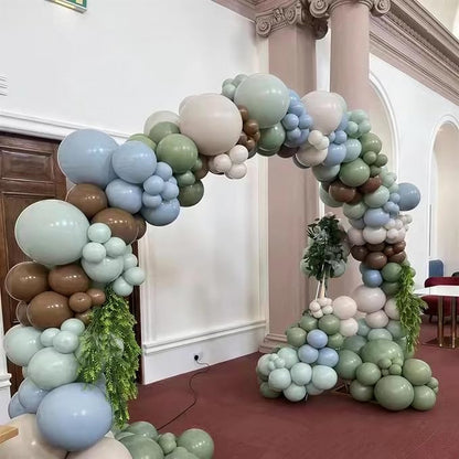 Sage Green Blue Brown Balloons for Jungle Woodland Baby Shower Decorations | - Image 7