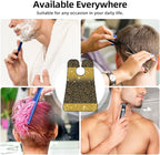 Non-Stick Beard Bib for Shaving, Black Gold Glitter Cheetah Leopard Print Shave Bib, Waterproof Hair Catcher with Suction Cups, Grooming Apron Men Husband