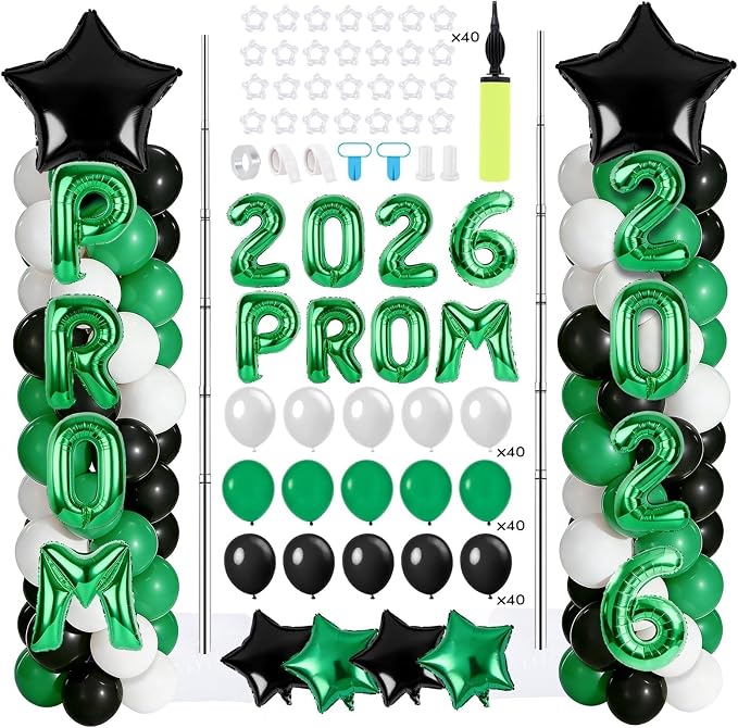 2 Set Green White Black Balloons Column Stand Kit Adjustable Tower Stand from - Image 8