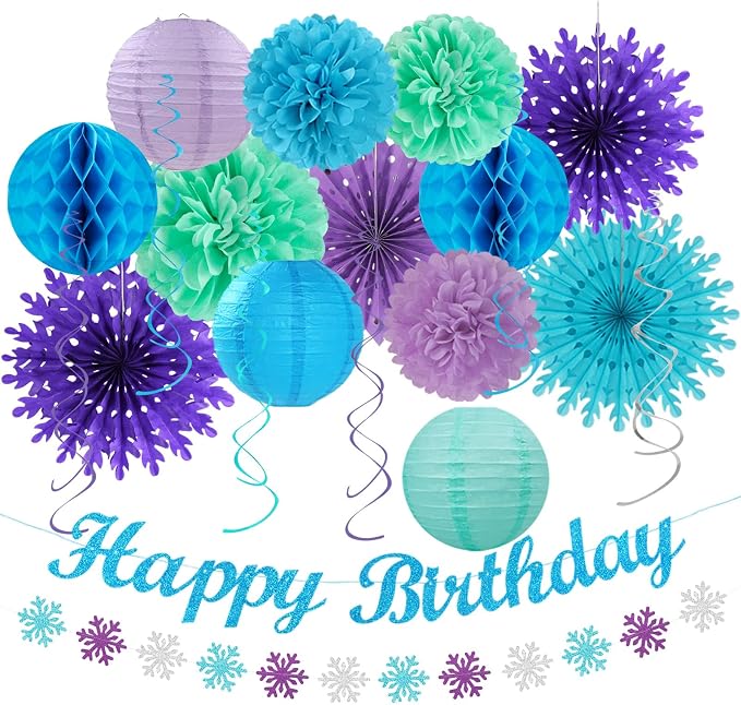 Winter-Wonderland Christmas-Snowflake Frozen Birthday Party-Decorations by Huglony