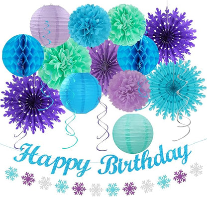 Winter-Wonderland Christmas-Snowflake Frozen Birthday Party-Decorations by Huglony
