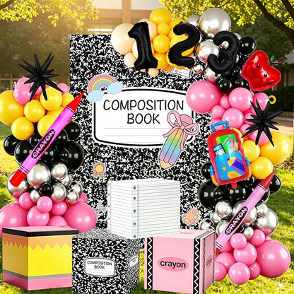 Back to School Balloon Arch Kit, All-in-1 Apple Crayon Bag Foil Balloon - Image 7