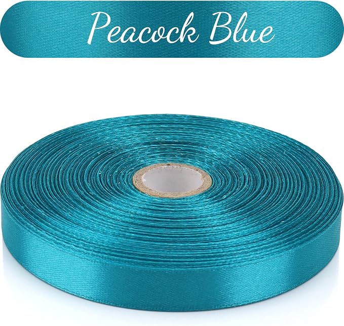 Nsilu 1/2 inch, Peacock Blue Ribbon - Image 5