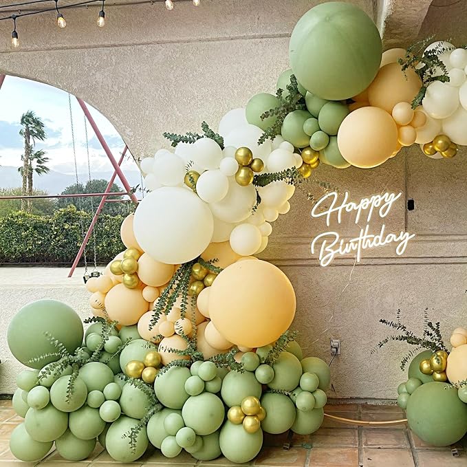 135pcs Sage Green Balloons Balloon Arch Kit Different Sizes Of 18 12 10 5 Inch - Image 4